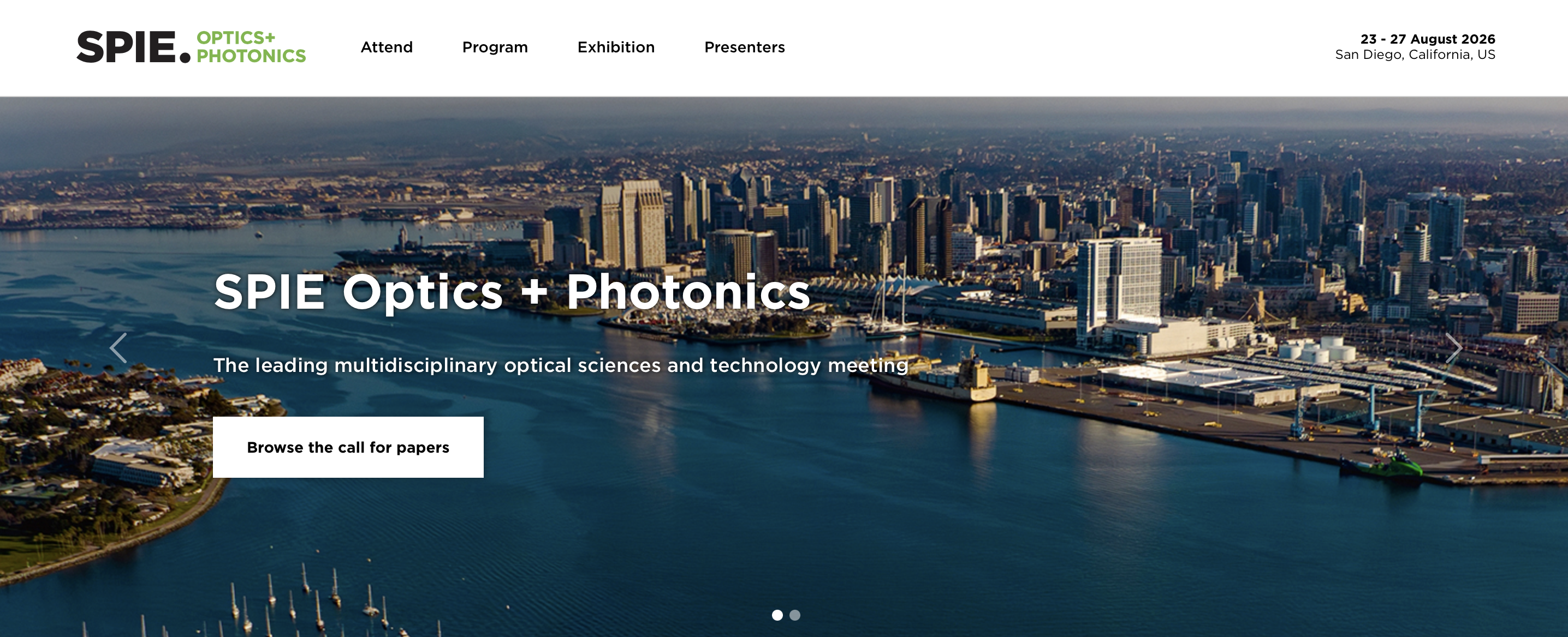 OPTICAL ENGINEERING + APPLICATIONS (PART OF OPTICS+PHOTONICS) 2026 - San Diego, CA (USA)